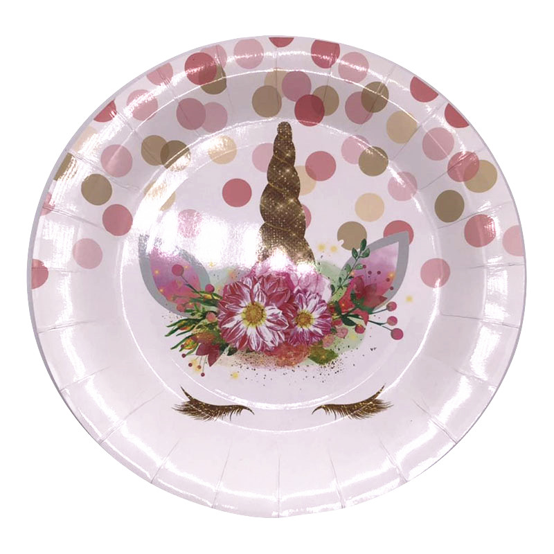 Unicorn Game US Flag  Printed Fancy Paper Plates