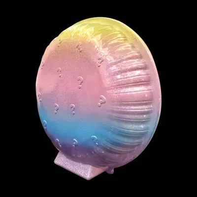 Customized Novel Rainbow Gradient Round Plastic Blister Packaging Box for Plush Toy