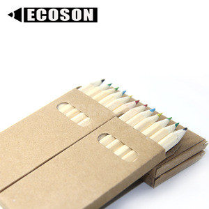 FREE SAMPLES Cheap Half Size 2-160 Color Kids Gift Stationery Set 6 Kids Colored Pencil Pack Mini Colouring Pencils in Kraft Box