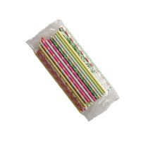 Customizable colors flexible eco-friendly disposable color flat mouth straight paper straws