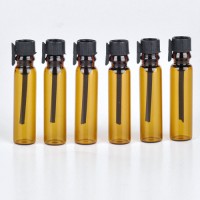 Brown Mini Glass Perfume Small Sample Vial Perfume Bottle 1ml 2ml Empty Laboratory Liquid Fragrance Test Tube Trial Bottle
