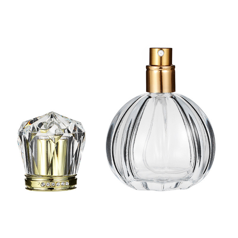 Top selling luxury glass spray perfume bottle, 30ml 50ml pumpkin shape empty perfume spray bottles