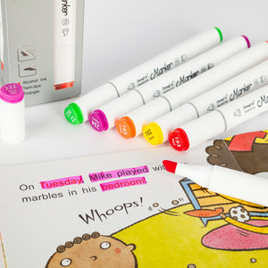 Medium point fabric marker alcohol based markers set in corrugated box