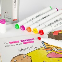Medium point fabric marker alcohol based markers set in corrugated box