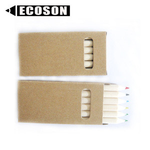 FREE SAMPLES Cheap Half Size 2-160 Color Kids Gift Stationery Set 6 Kids Colored Pencil Pack Mini Colouring Pencils in Kraft Box