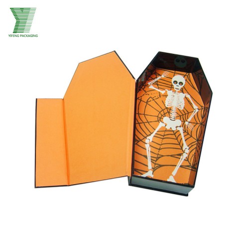 Glossy Black Coffin Shape Magnetic Box/Coffin Paper Box