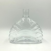 Kaimore 500ml Novel Design Stripe Clear Glass Bottle For Whisky Xo Brandy