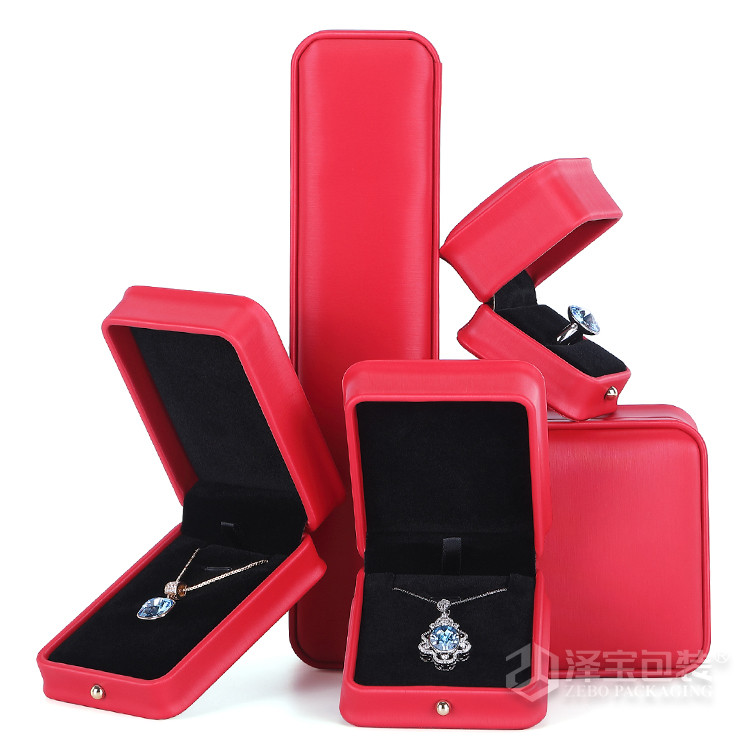 Factory Price Jewellery Box Green Multi Color Waisted PU Leather Jewelry Box Custom Logo necklace Bracelet packaging Box