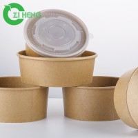 Hot sale disposable take away paper bowl  42oz 1300ml with PP white lid