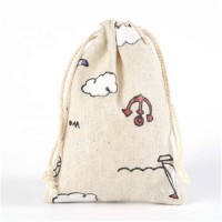 Cotton Bags 10x14cm Linen Drawstring Gift Bag Muslin Cosmetics Bracelet Jewelry Packaging Bags & Pouches