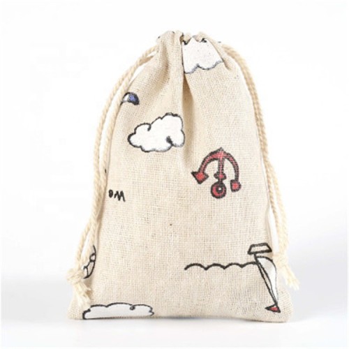 Cotton Bags 10x14cm Linen Drawstring Gift Bag Muslin Cosmetics Bracelet Jewelry Packaging Bags & Pouches