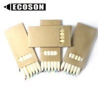 FREE SAMPLES Cheap Half Size 2-160 Color Kids Gift Stationery Set 6 Kids Colored Pencil Pack Mini Colouring Pencils in Kraft Box