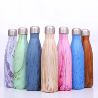500ml water drop blue water bottle Custom logo double wall insulated stainless steel branded water bottle